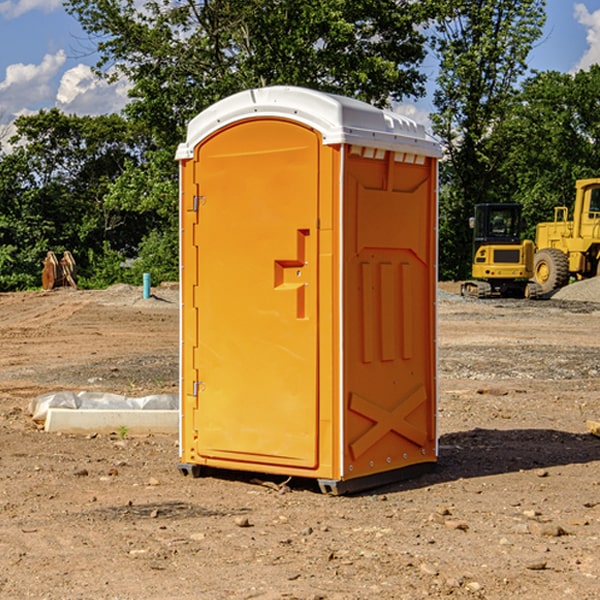 how often are the portable restrooms cleaned and serviced during a rental period in Stanford